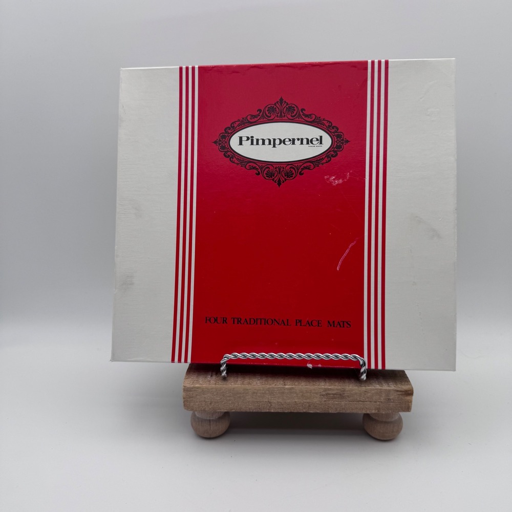 Pimpernel Traditional Place Mats Set of 4 Cork Backed 12x9 Made in UK Red Box